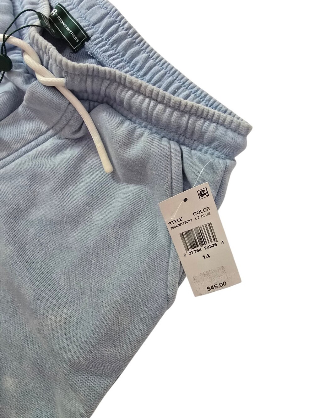 Brooks Brothers Boys Pale Blue Drawstring Athletic Shorts - Picture 2 of 5
